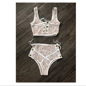 Fashion Nova Lace Up Swimsuit